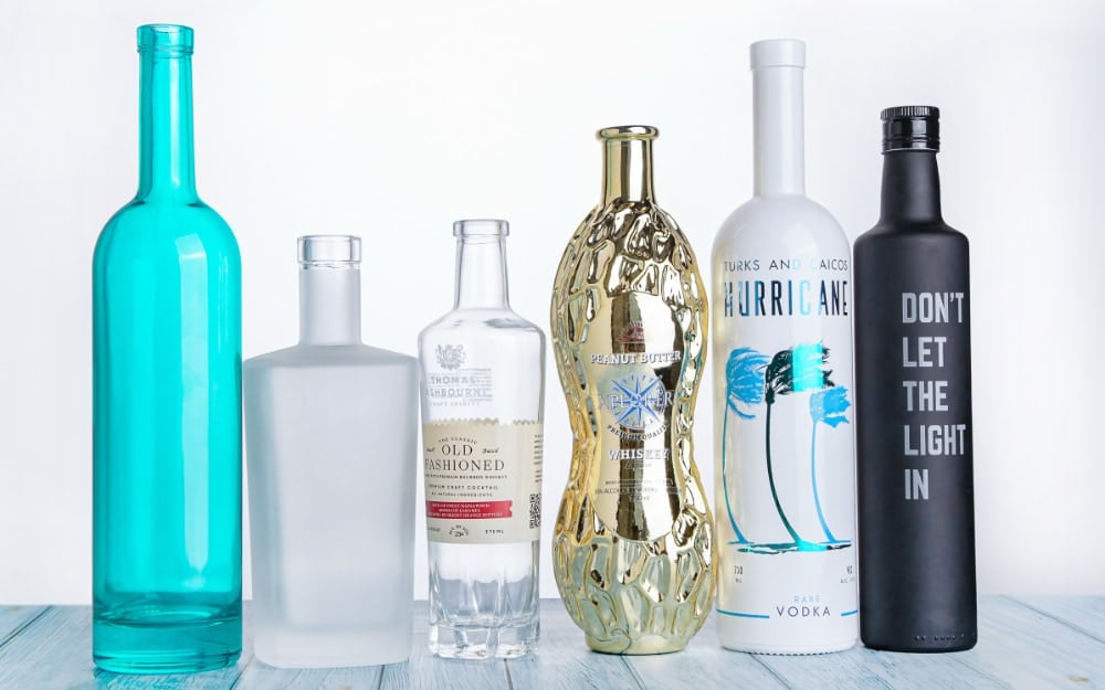 glass spirit bottles