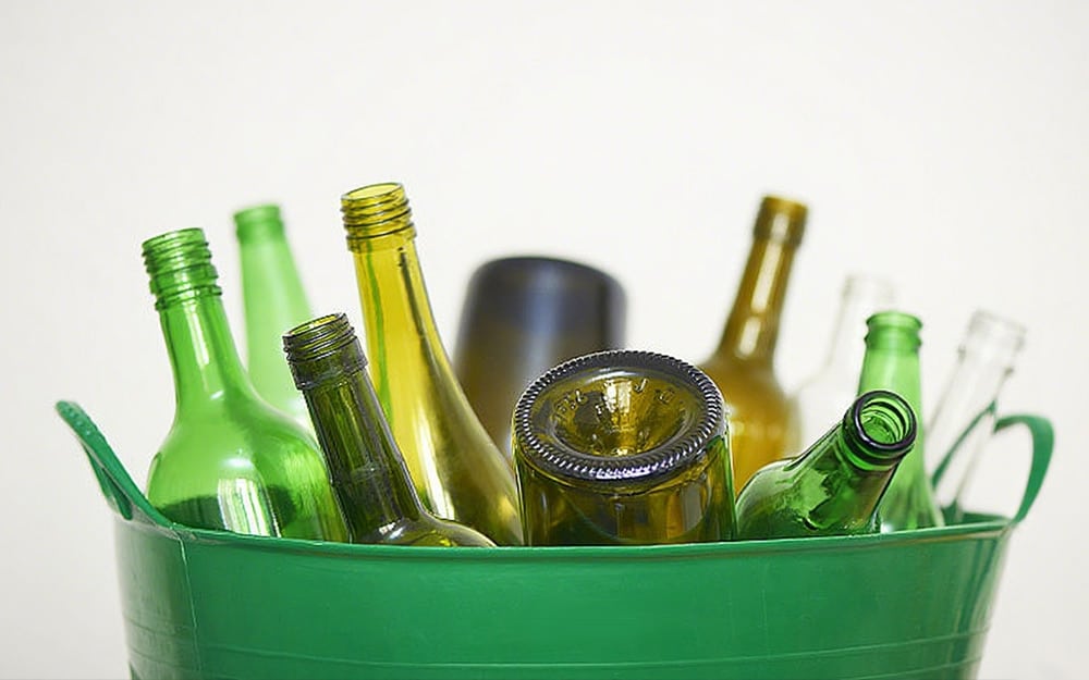 Glass wine bottles
