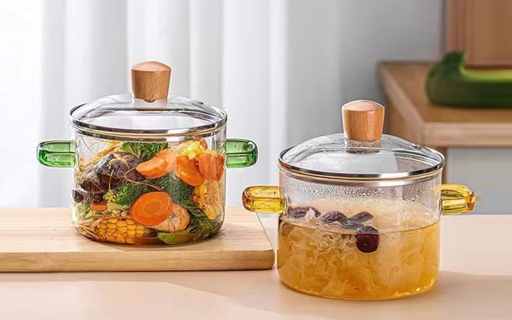 Heat resistant glass pot