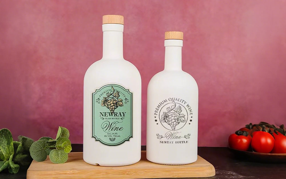 Custom white glass bottles for drinks