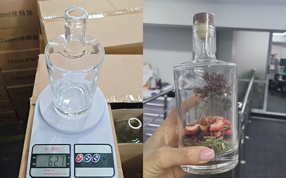 500ml Super Flint Glass Bottle With Wood Cork for Infused Oils