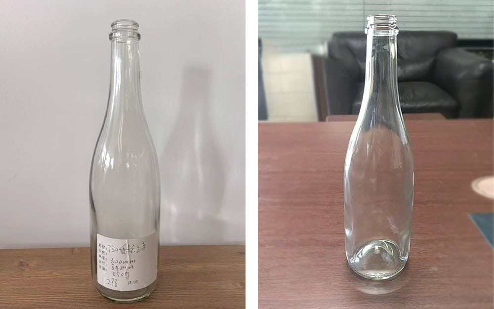 wine bottle and wine glass 75cl